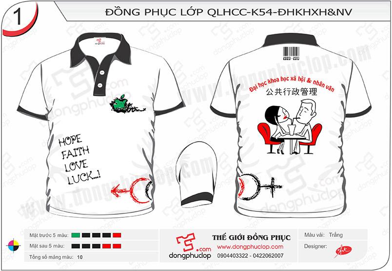 Áo đồng phục lớp QLHCC K54 ĐHKHXHNV
