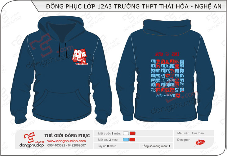 Áo khoác nỉ 12A3 Thái Hòa – Nghệ An