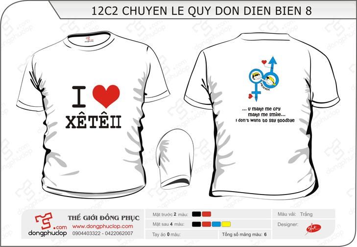 Áo lớp cổ tròn 12C2 Chuyên Lê Quý Đôn