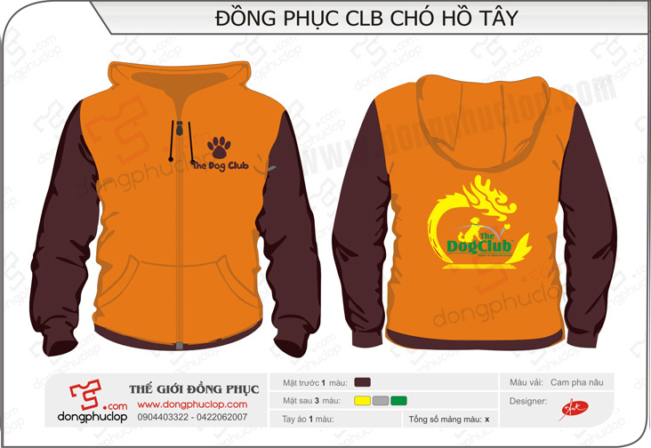 Đồng phục áo khoác nỉ CLB chó Hồ Tây