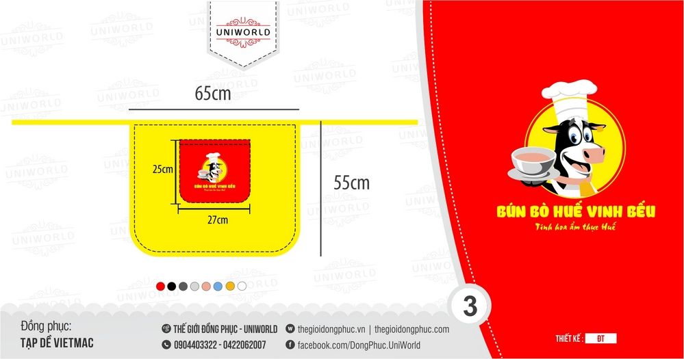 Đồng phục công ty bún bò huế Vinh Bếu - Mặt sau