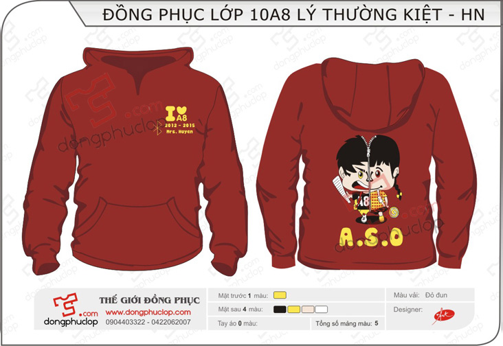 Đồng phục áo khoác nỉ 10A8 Lý Thường Kiệt