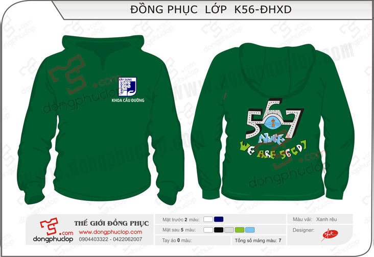 Đồng phục áo khoác nỉ K56 ĐH Xây Dựng