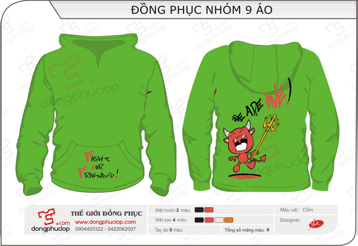 Đồng phục áo khoác nỉ nhóm 9 áo