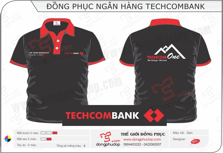 Đồng phục cổ bẻ ngân hàng Techcombank