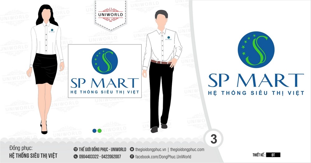 Đồng phục hệ thống siêu thị việt SP Mart - Mặt sau