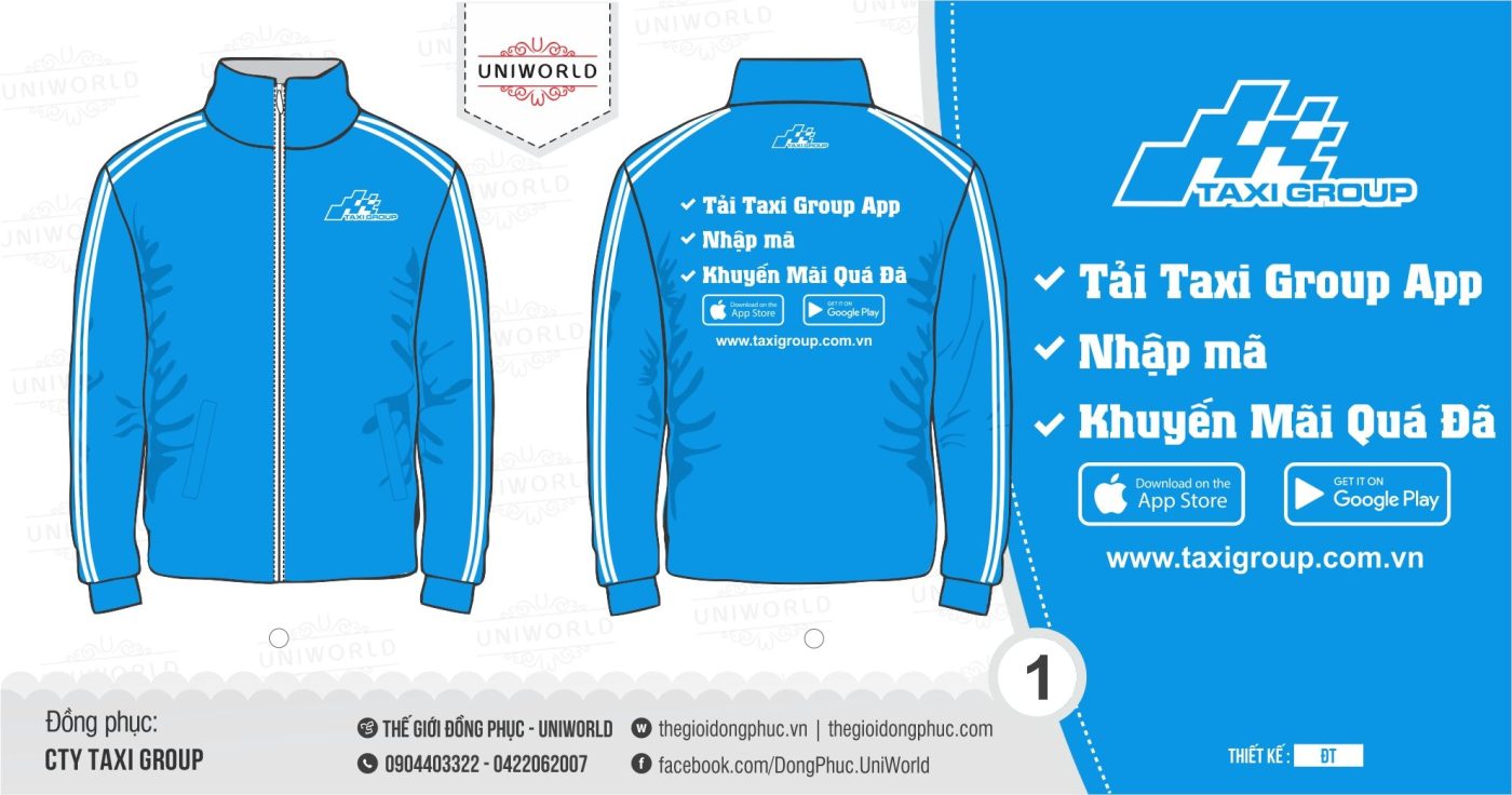 Áo khoác gió công ty Taxi Group - Mặt sau
