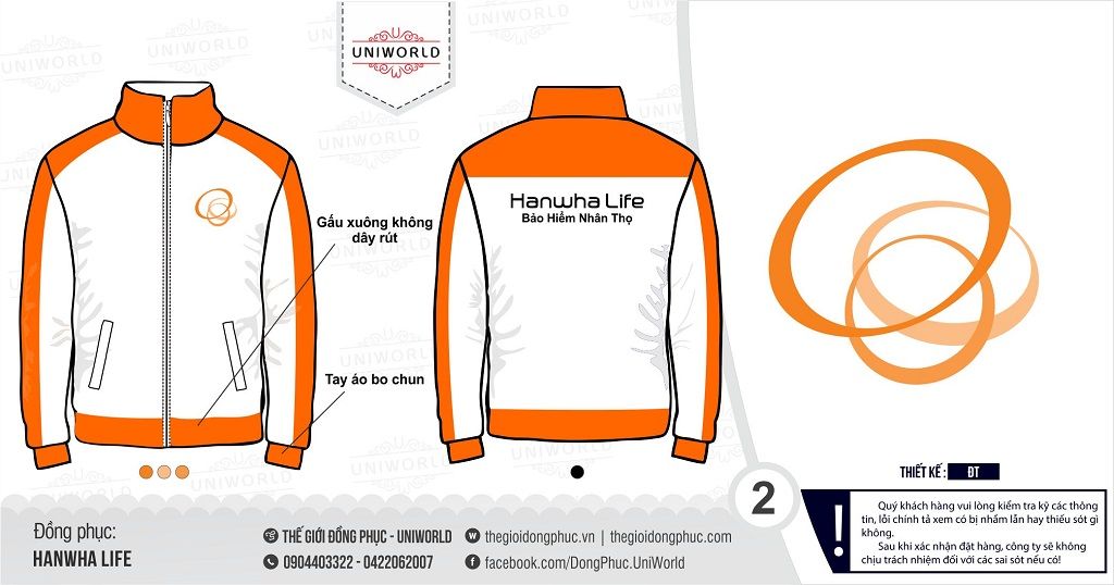 Áo khoác gió đồng phục Hanwha Life