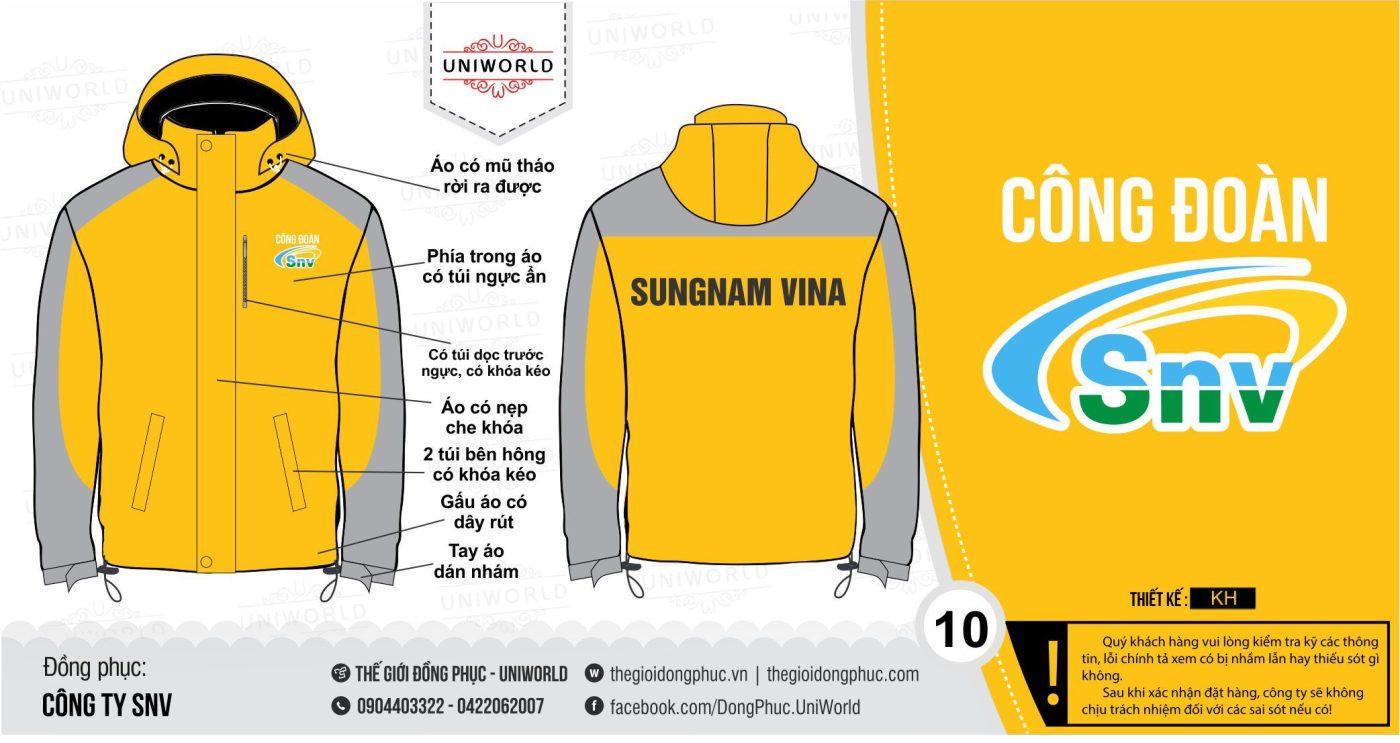 Đồng phục áo khoác công ty SNV - Mặt sau