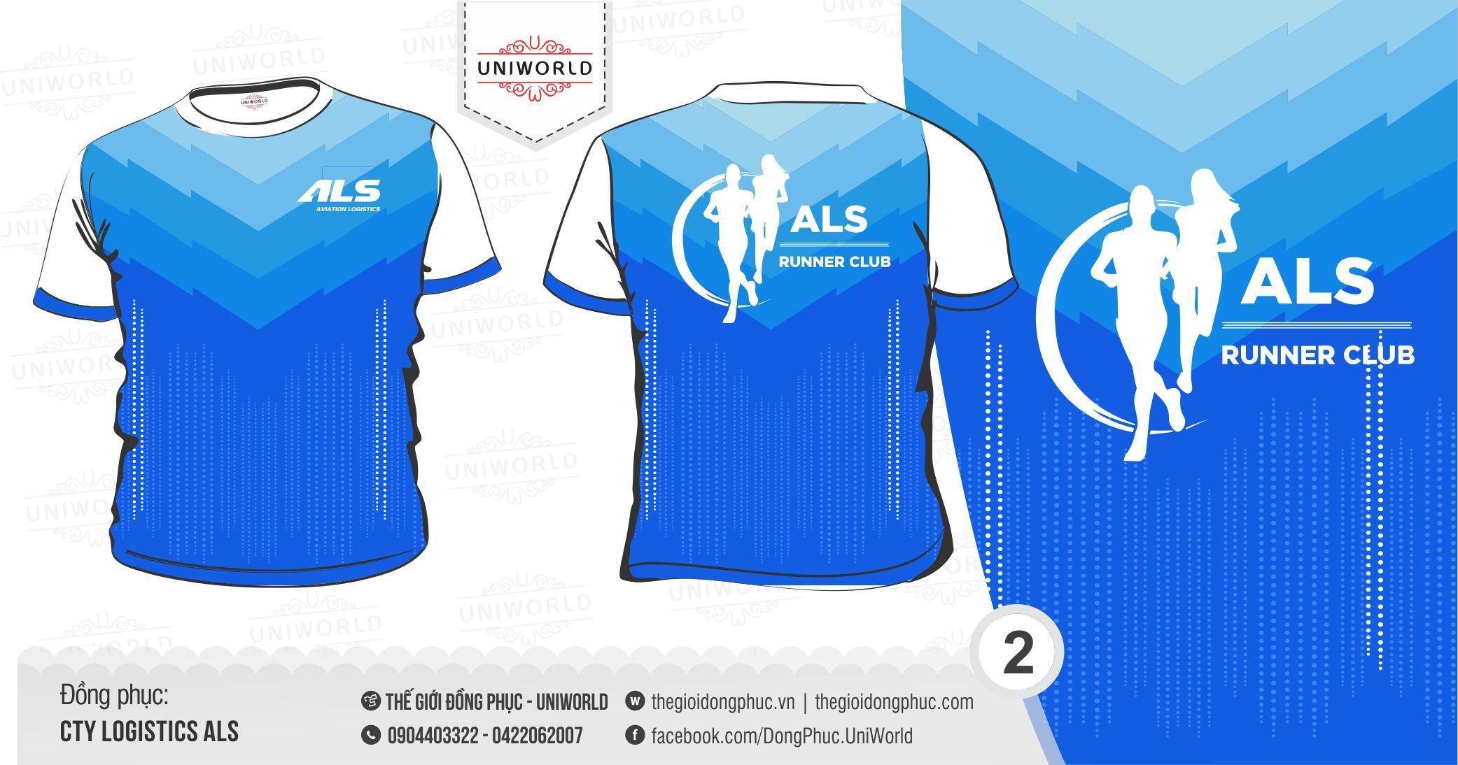 Áo phông cổ tròn công ty logistics ALS