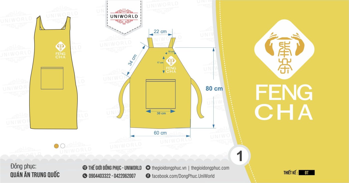 In tạp dề đồng phục - Mặt sau