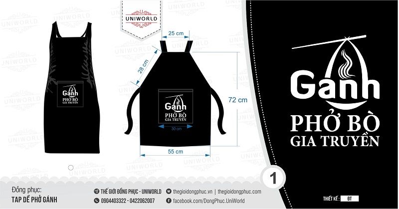 Đồng phục tạp dề quán phở Gánh