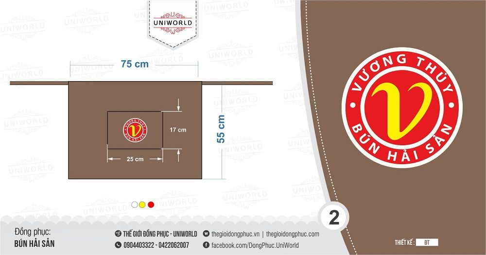 Tạp dề đồng phục bún hải sản Vương Thúy