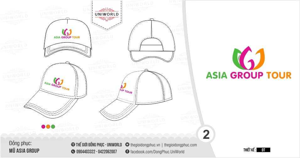 Mũ lưỡi trai đồng phục công ty Asia Group