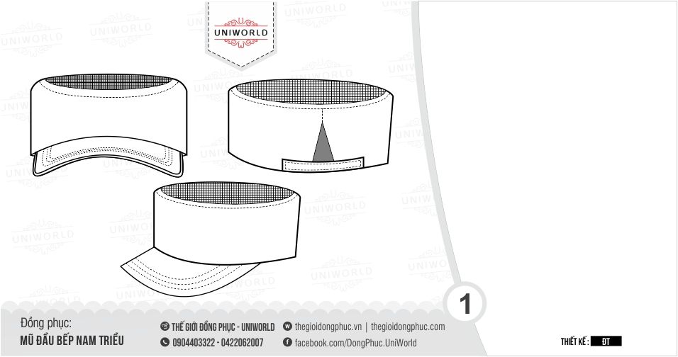 Mũ lưỡi trai đồng phục đầu bếp Nam Triều