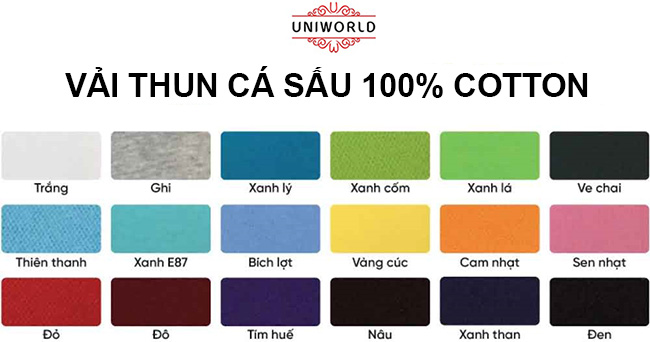 bảng màu vải thun cá sấu lacoste 100% cotton